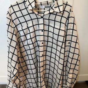 Calvin Klein Black and White Checkered Shirt